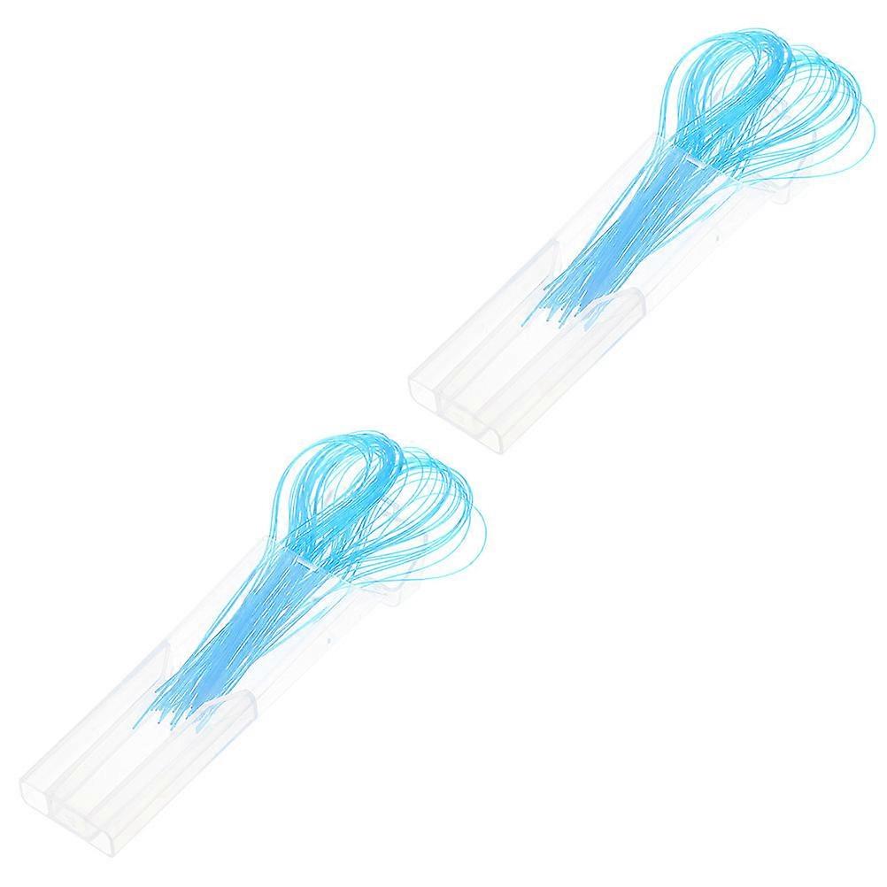 100Pcs tanntrådtrådere Nylon Floss Threaders for seler Professional Floss Threaders