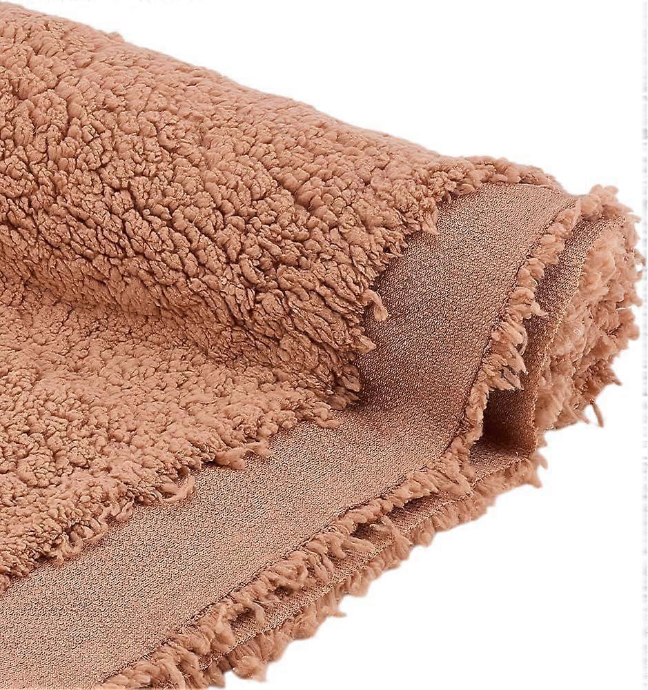 Brown Plush Fabric 59 Inch Wide Lambs Wool Fabrics Sherpa Fleece Fabric Fuzzy Fabrics for DIY Craft Sewing Projects Costume Blankets Home Decor 1 Yard