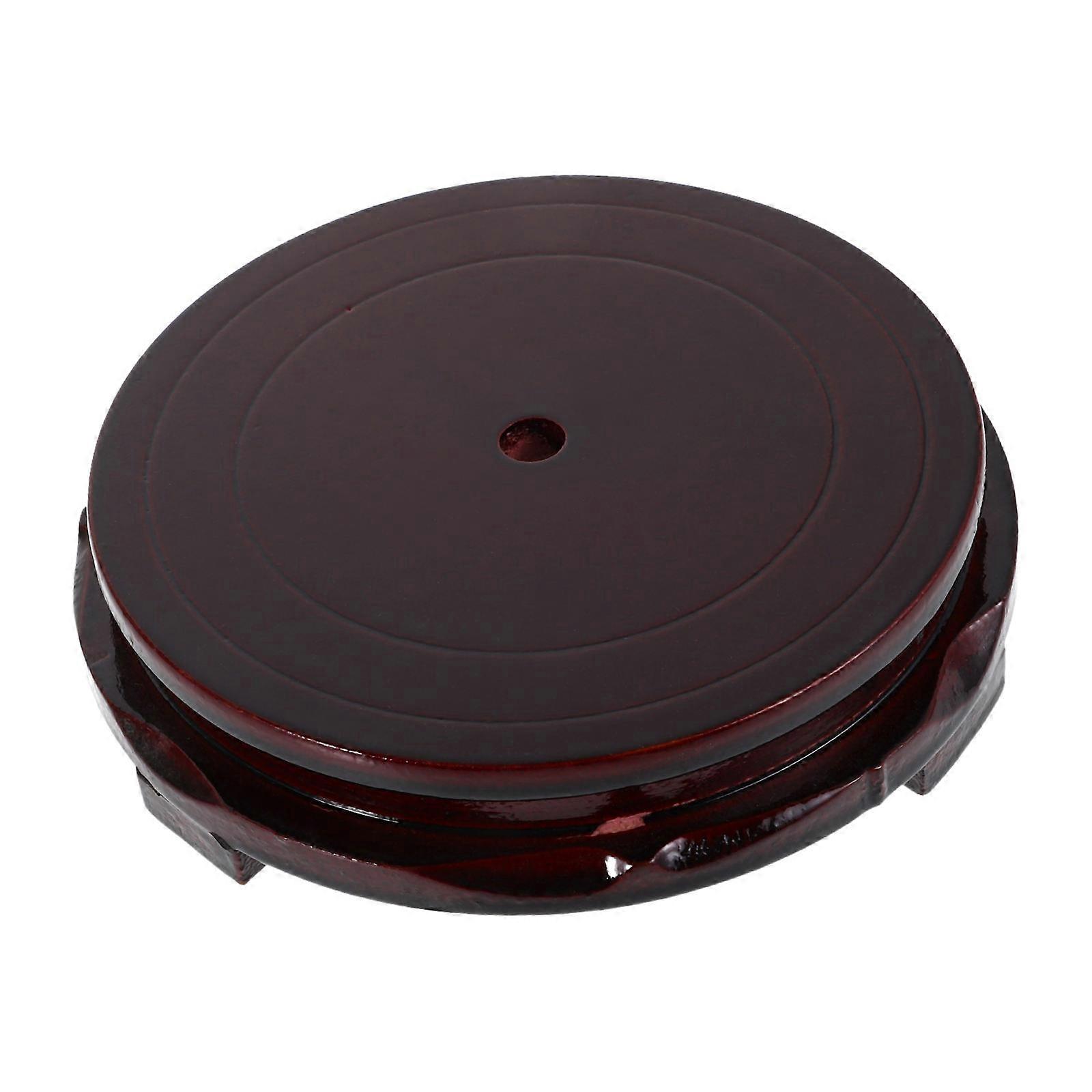 Dark Red Solid Wood Round Wooden Base for Aquarium Stand