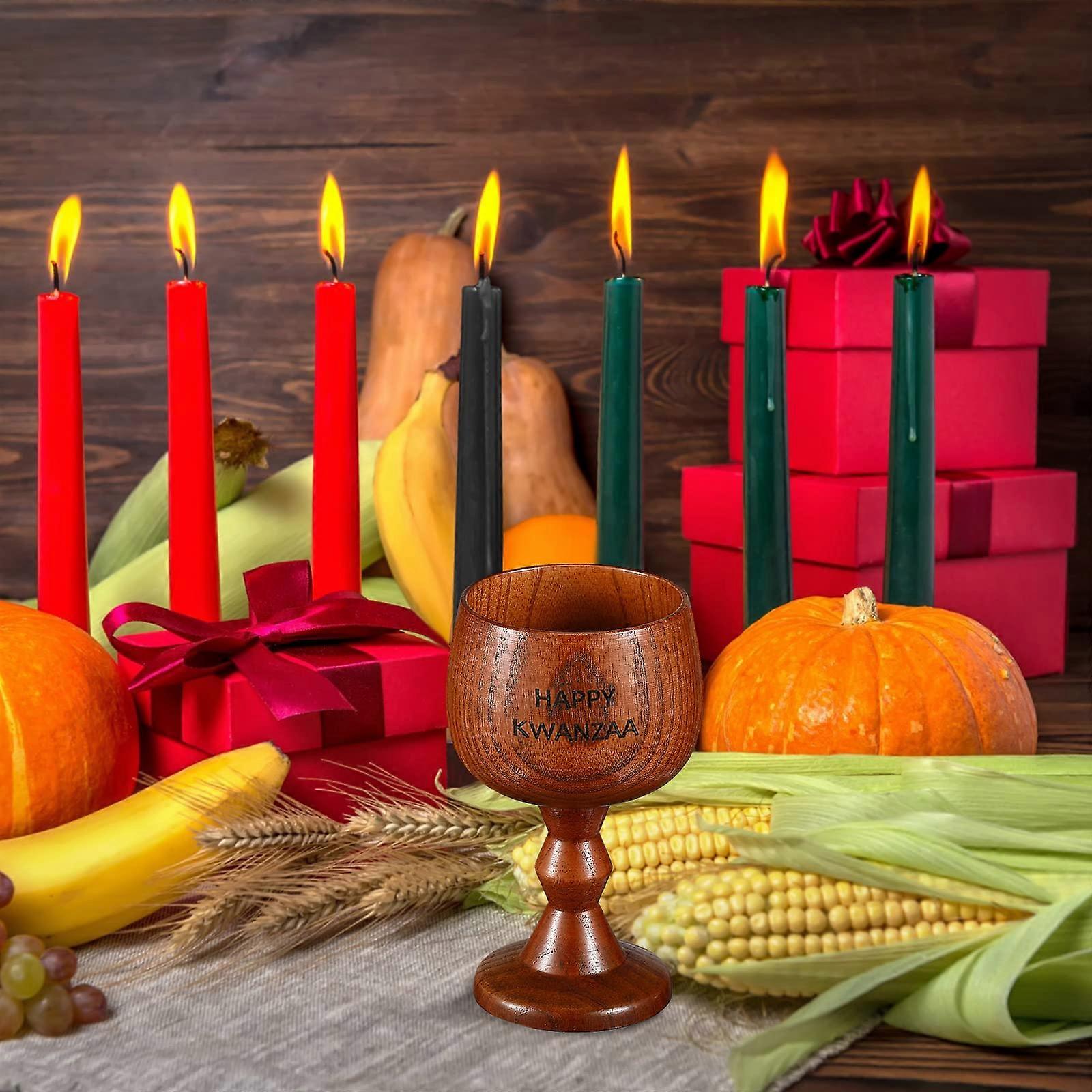 Kwanzaa Wooden Unity Cup 5oz Jujube Chalice Goblet for Authentic Ceremony and Rituals
