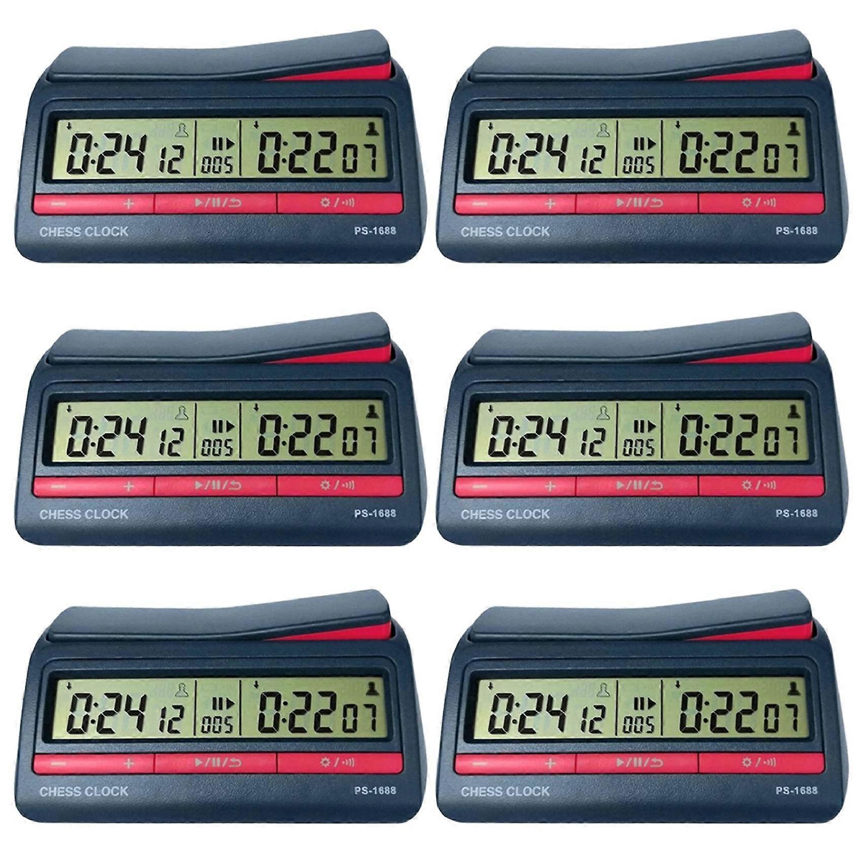 6X Professional Advanced Chess Digital Timer Chess Clock Count Up Down Board Game Clock PS-1688