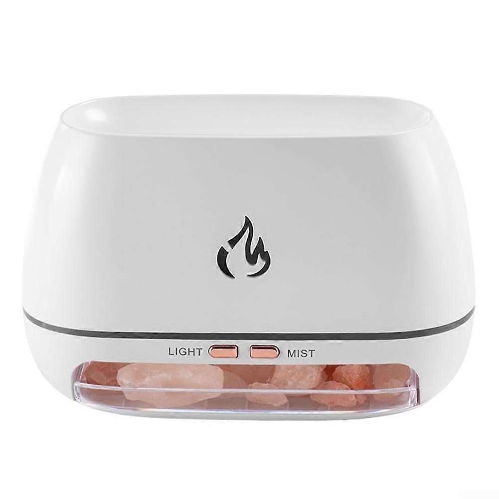 Diffuser Humidifier 3-in-1 Essential Oil with Himalayan Salt Rock, 200ml Capacity, 7 LED Colors, Quiet 36DB, 2 Timer Settings, White