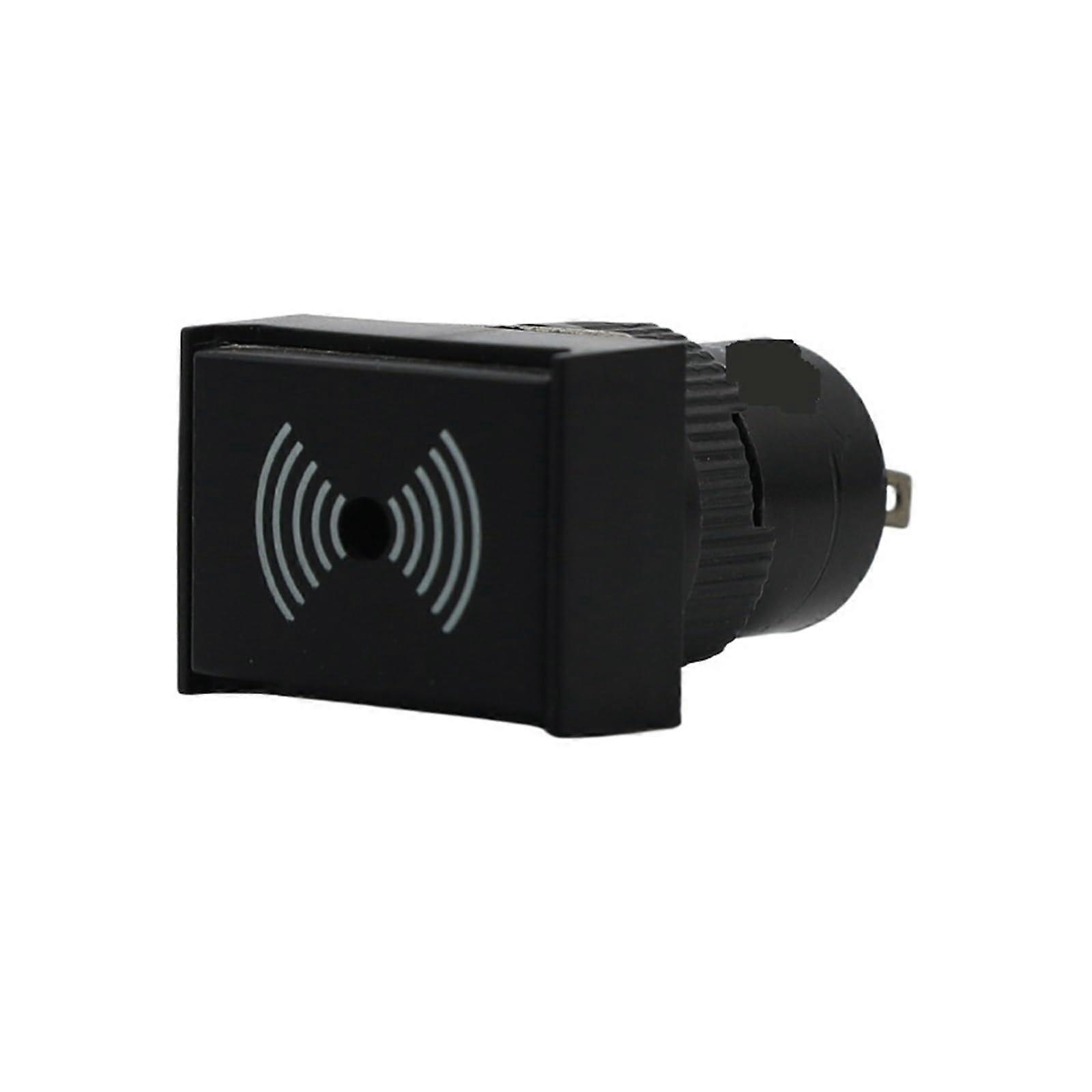 16mm Panel Mount Buzzer Black Industrial Alarm with Loud Warning Alert and Clear Chime Sound