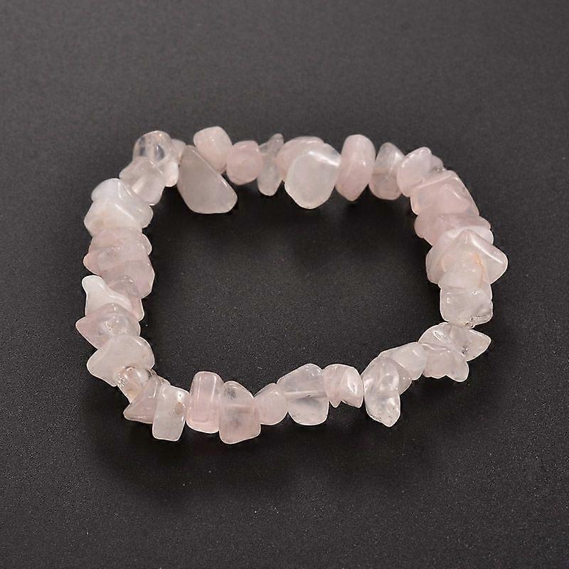 Chips Natural Rose Quartz Beaded Stretch Bracelets 1-3/4 inch(4.5cm)