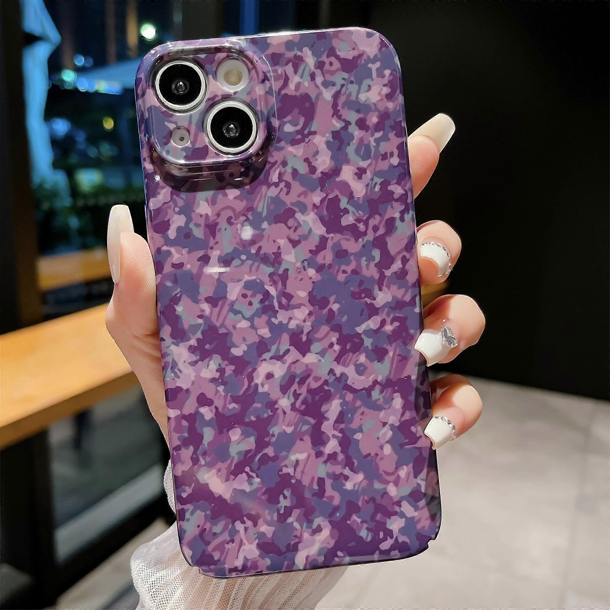 For iPhone 14 Hard PC Back Cover Camouflage Pattern Printing Protective Phone Case