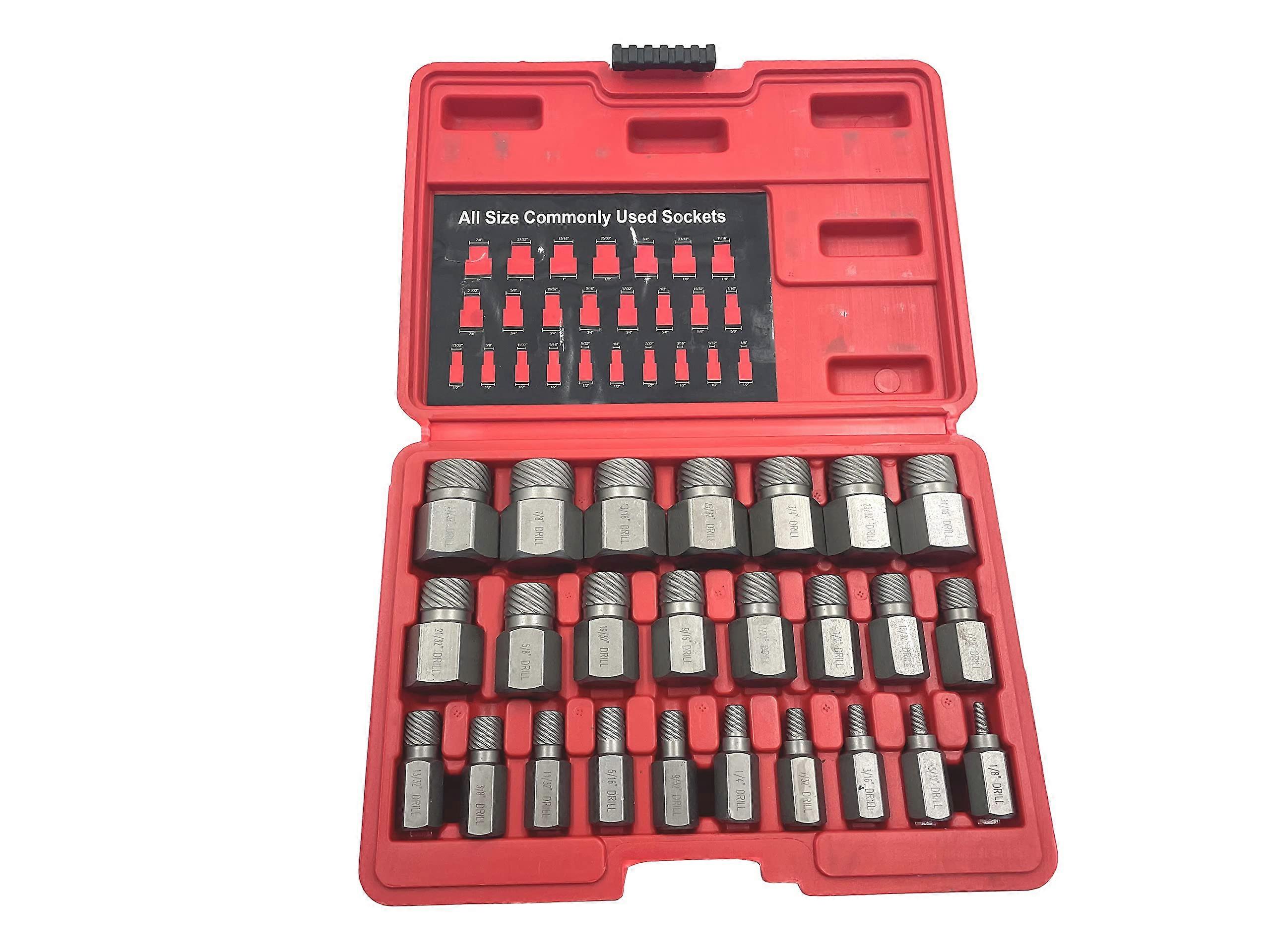 25Pcs Screw Extractor Set for Broken Bolt Removal with Aggressive Spiral Grip and Versatile Sizes