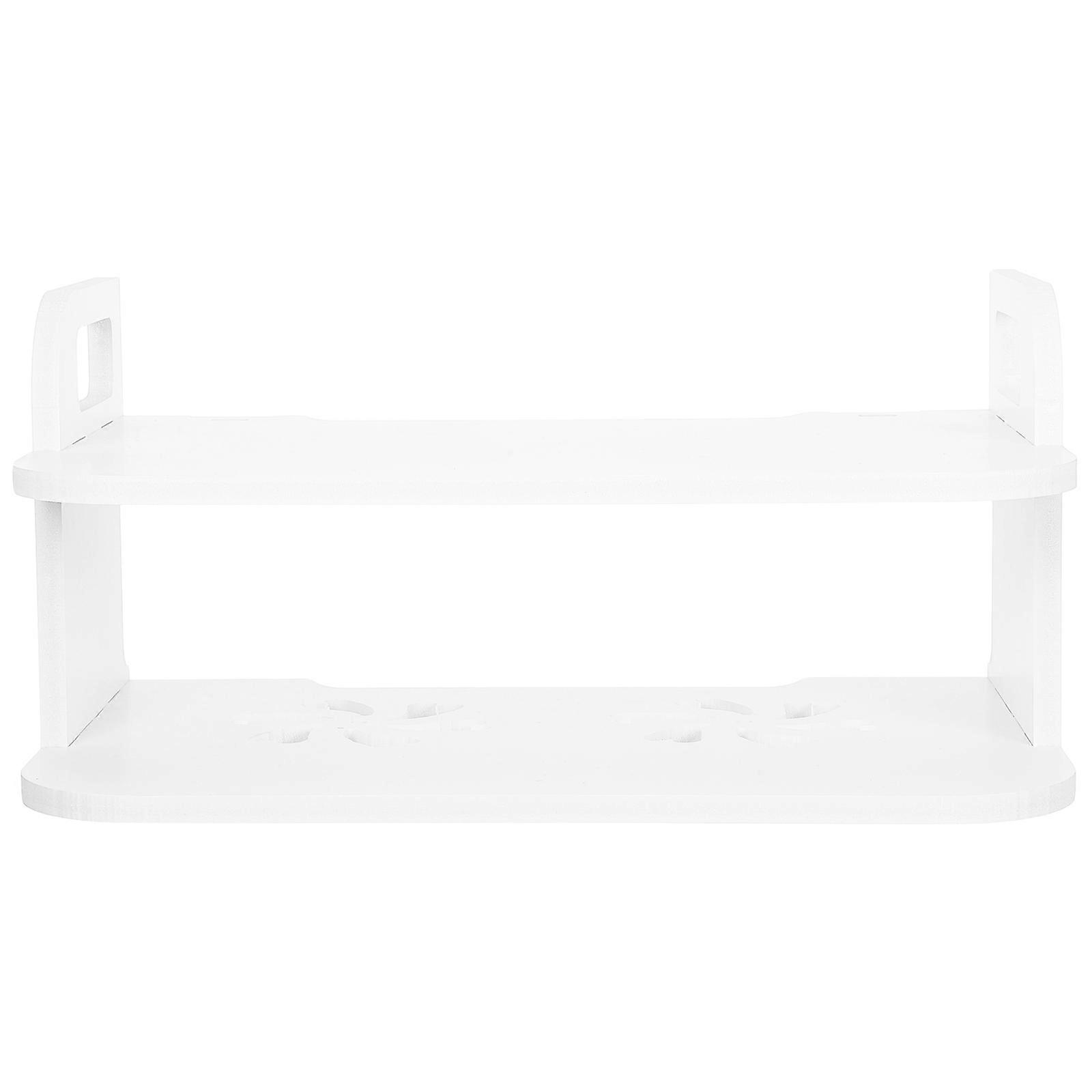 Wall Mount Projector Holder White Plastic Router Storage Shelf for Home 1Set