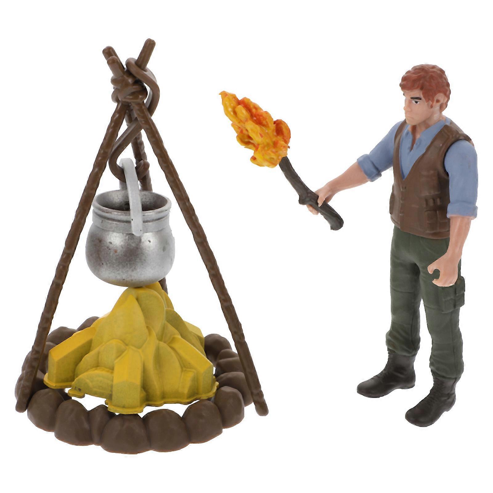 Camping Figure Model Static Human Models for Decor 1Set with PVC Material