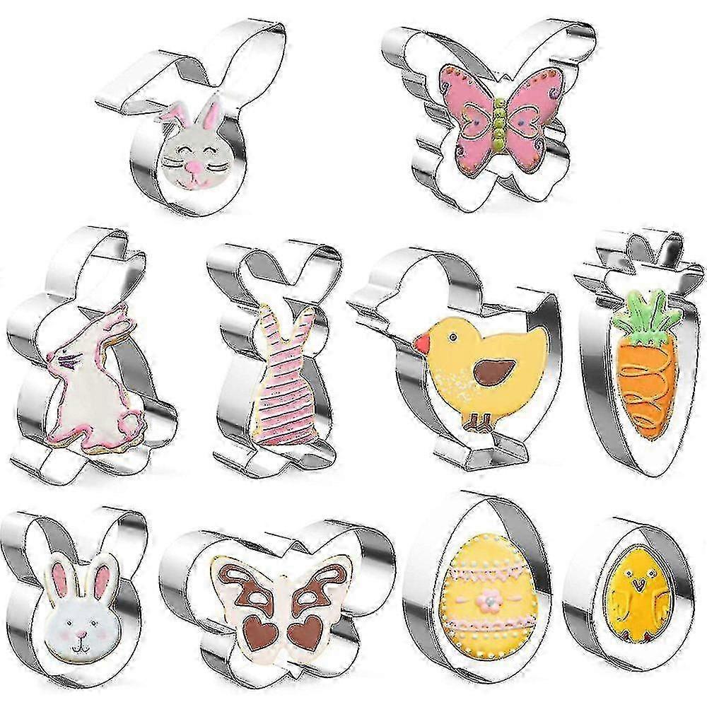 2025 Easter Cookie Cutter, 10 Pieces Easter Cookie Cutter Set, Bunny Cookie Cutter