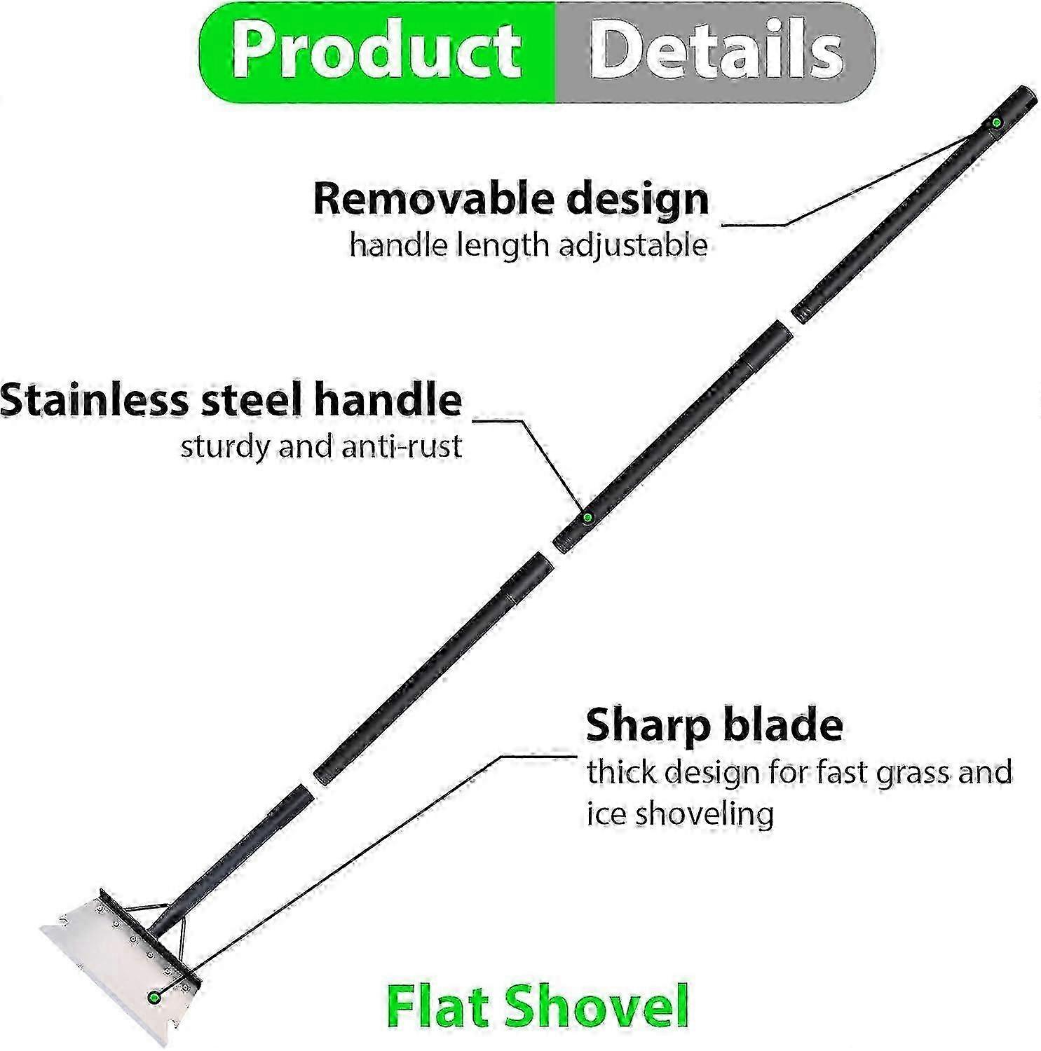 2026 59" Adjustable Multi-Use Shovel - Garden/Snow/Ice Tool