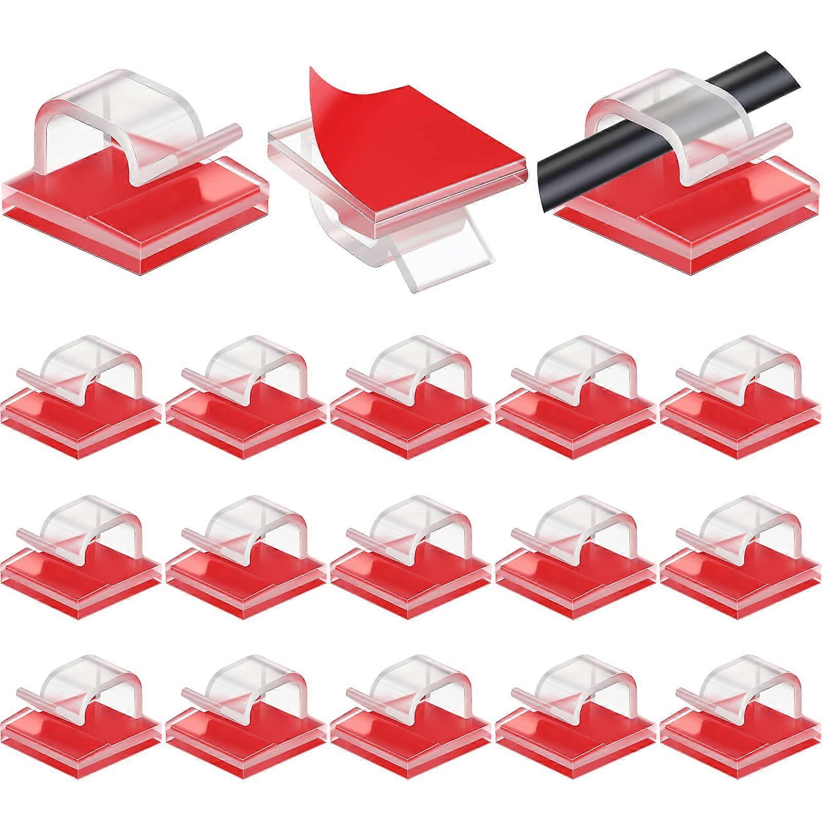 40pcs Weatherproof Outdoor Christmas Light Clips with Self Adhesive Plastic Gutter Hooks Clear