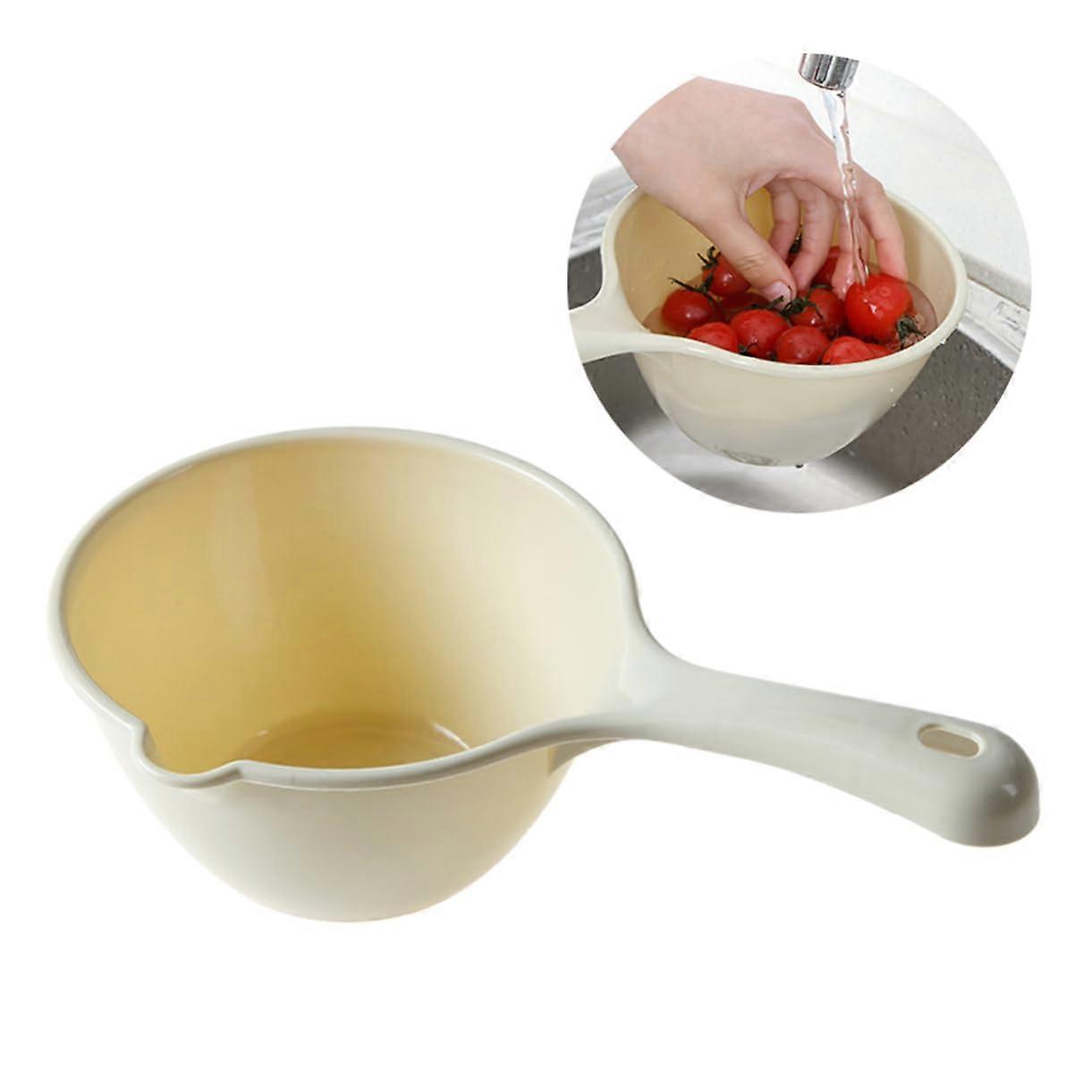 Plastic Water Ladle with Long Handle for Bath Kitchen Bathing and Cleaning Khaki