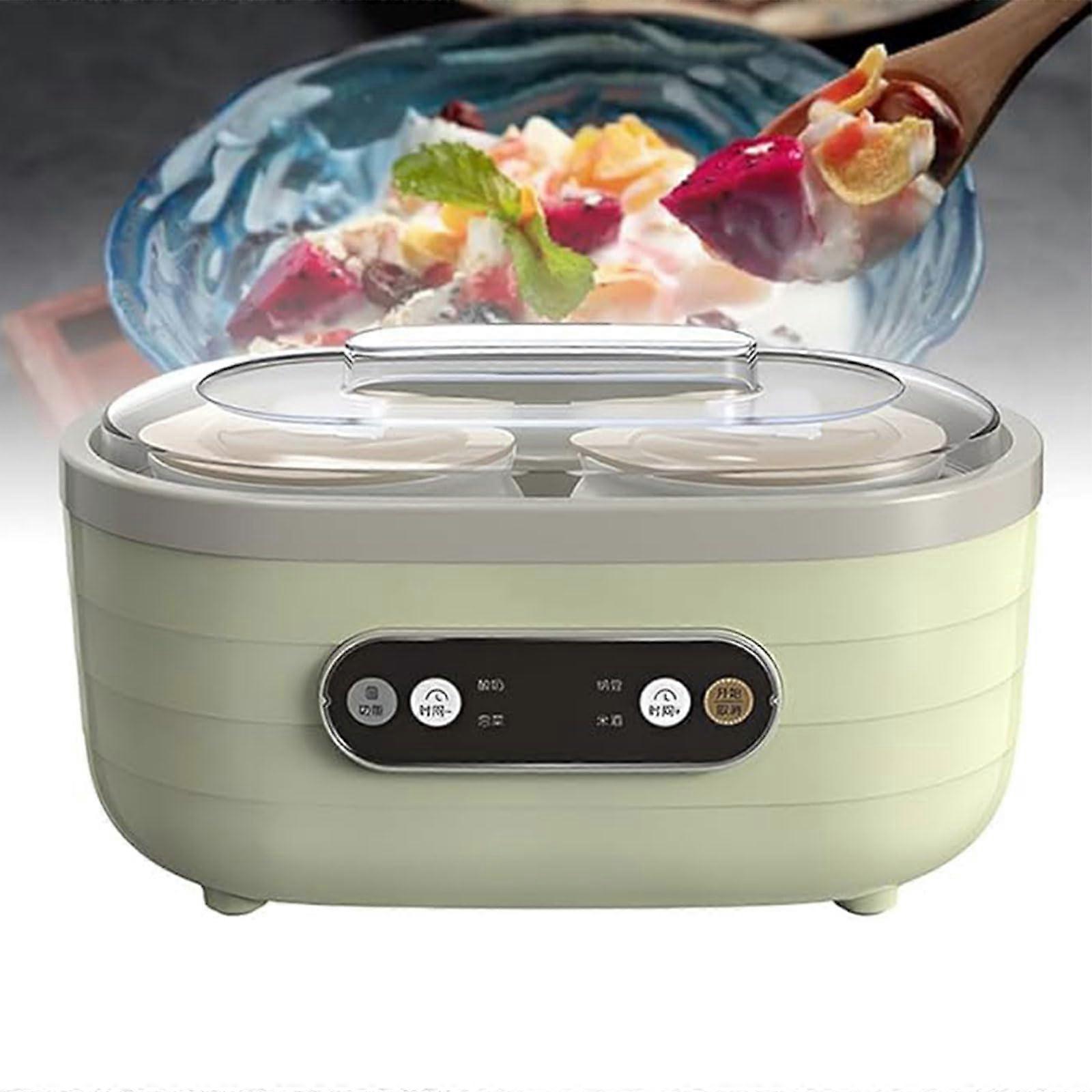 Electric Yogurt Maker with LED Display, Timer and Precise Temperature Control, 1.75L with Cups