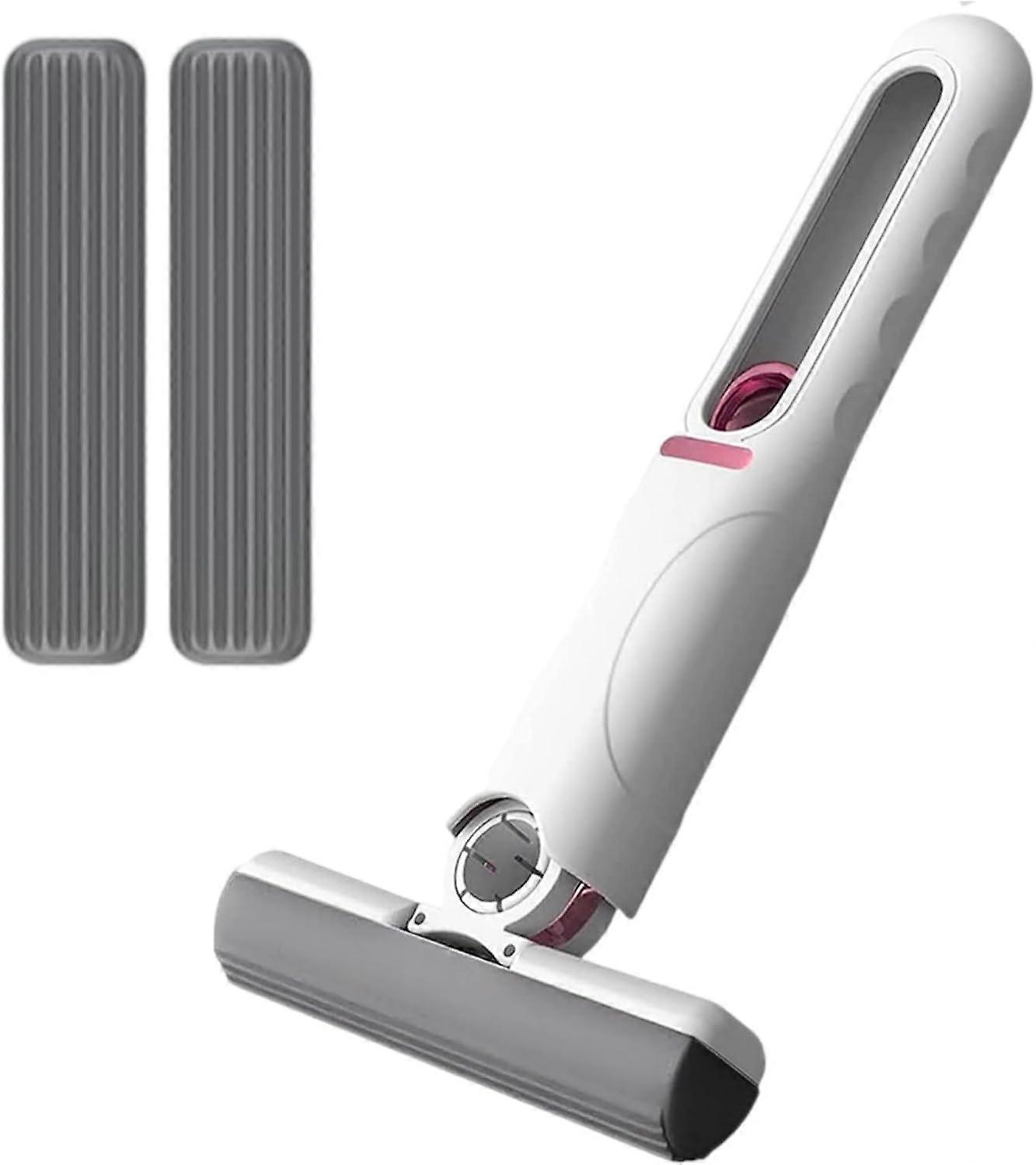 Mini Mop Self Squeezing Foldable Sponge for Kitchen Bathroom Hands Cleaning White