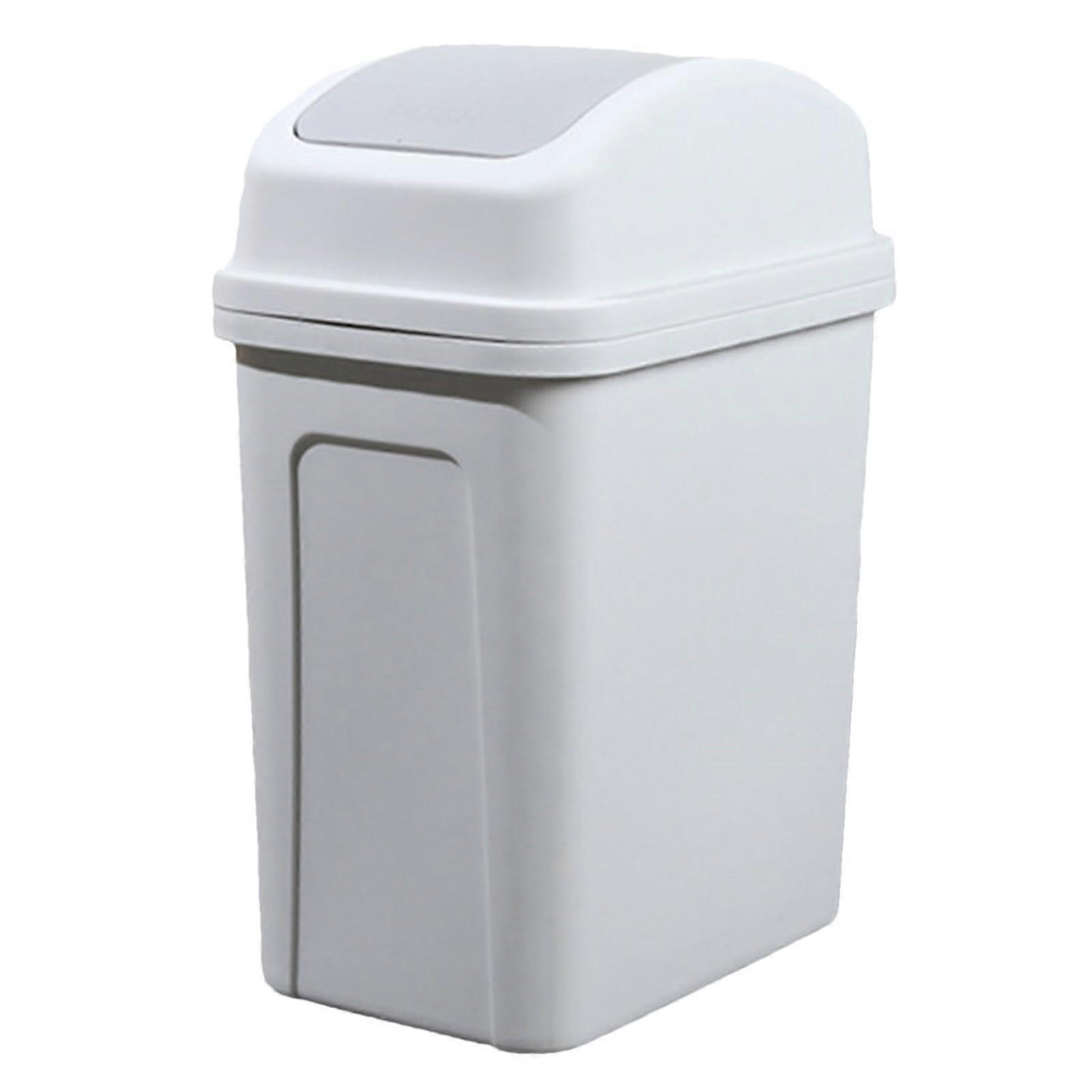 Large Capacity Dual Swing Lid Trash Can for Kitchen Bathroom Office Easy Clean Grey