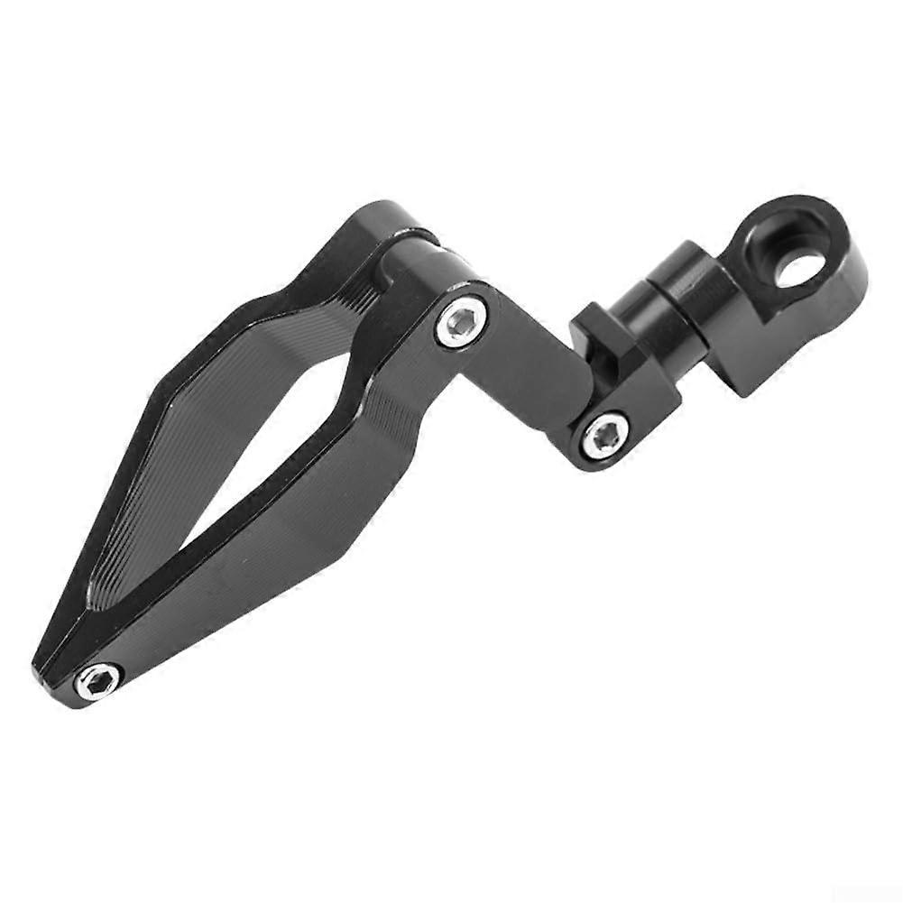 Adjustable Motorcycle Brake Line Clamp with Rotatable Head, Foldable Aluminum Cable Organizer Black