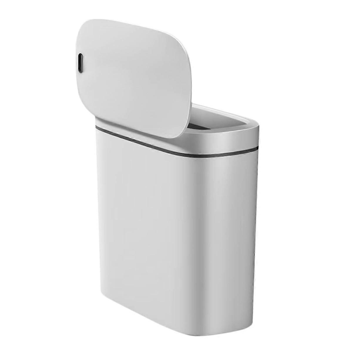 Smart Sensor Trash Can 14L Automatic Touchless Kitchen Bin with Lid Battery Operated White