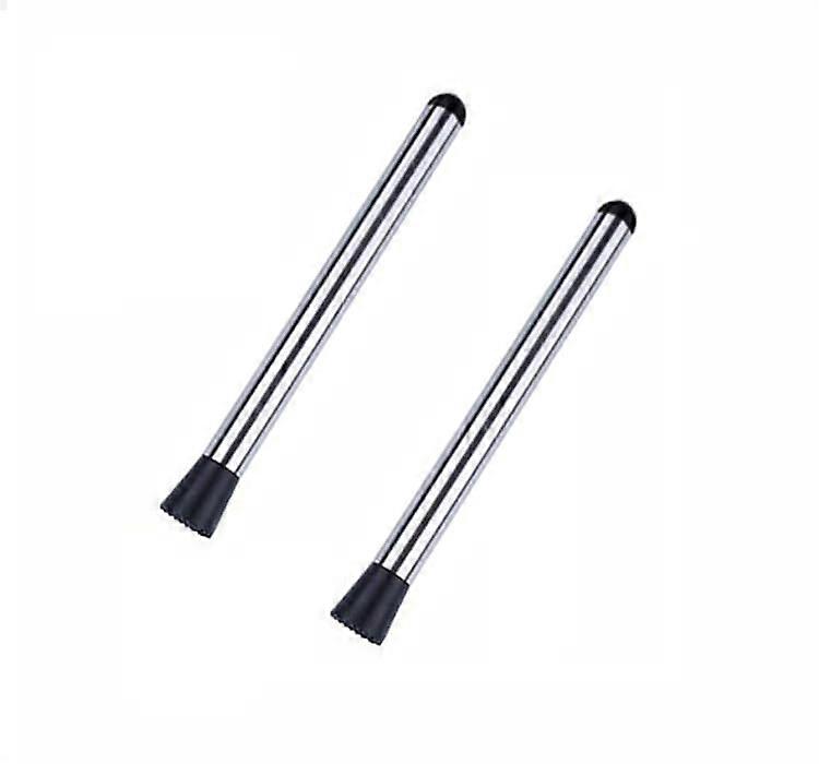 2 Pcs 8 Inch Stainless Steel Cocktail Muddler and Stirrer Set for Mojitos Mixed Drinks
