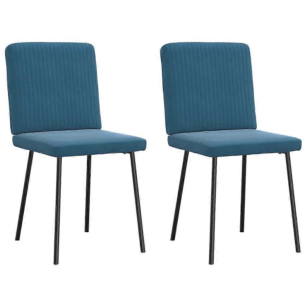 vidaXL Eetkamerstoelen 2 st fluweel blauw