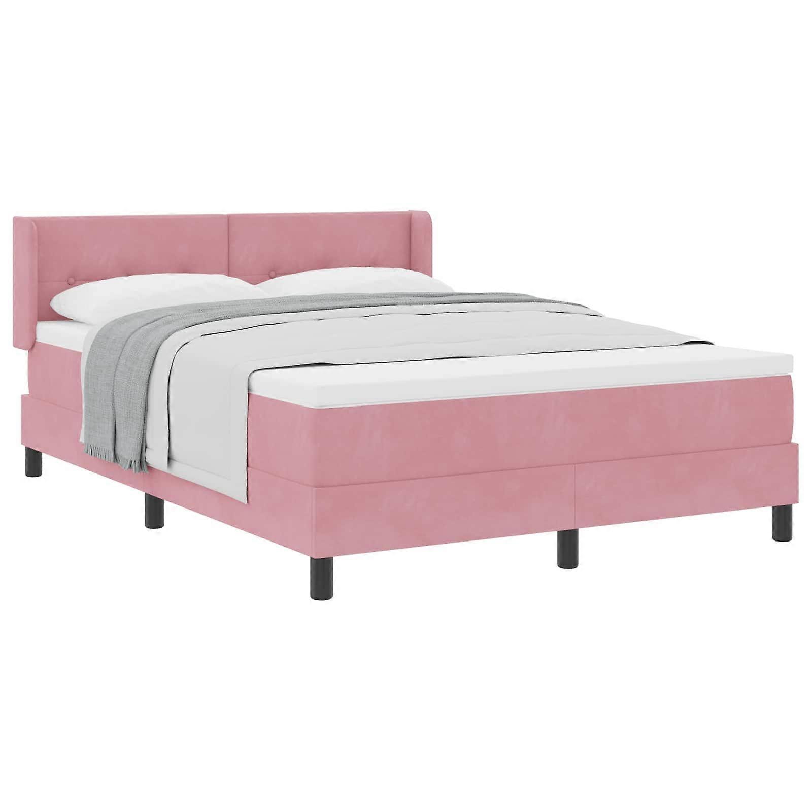 vidaXL Boxspringbed met matras Roze 200 x 140 cm Polyester