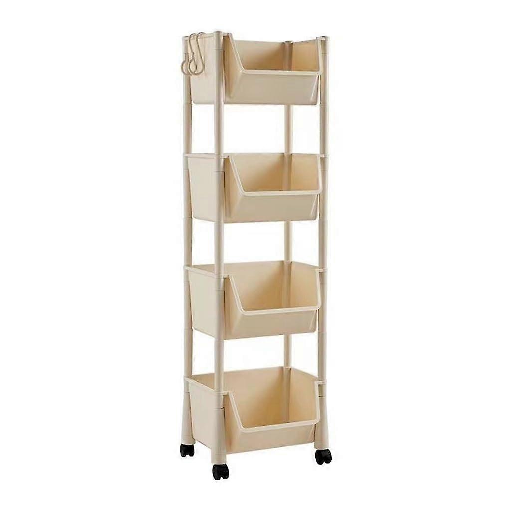 Kitchen Storage Rack Rolling Utility Cart, SpaceSaving Vertical Design, 36x26x100cm Slim Organizer