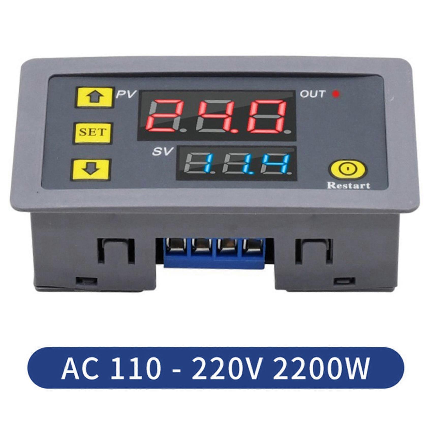 2X Digital Time Delay Relay LED Display Cycle Timer Control Switch Adjustable Timing Relay Time Delay Switch AC110-220V
