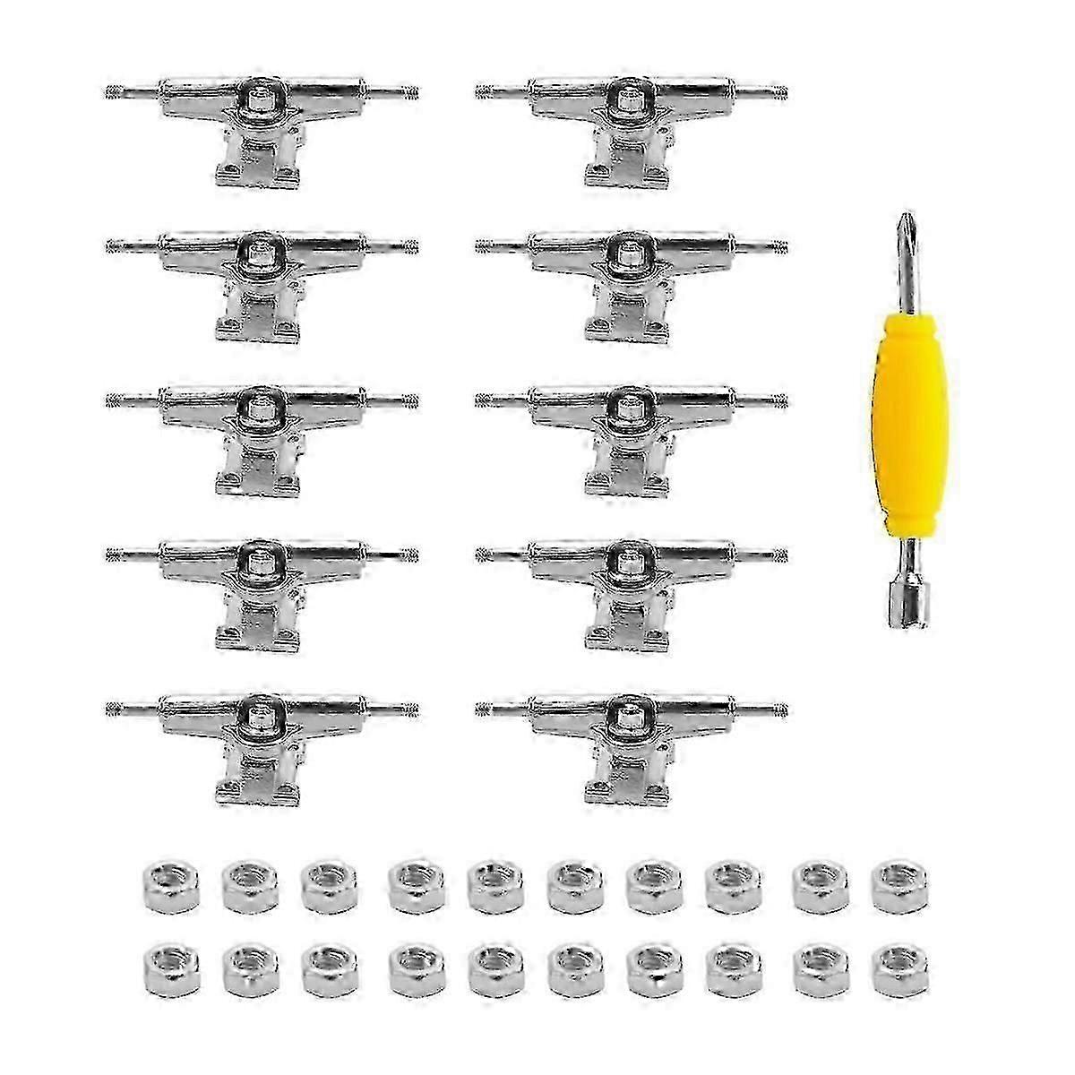10 Pcs 29mm Fingerboard Trucks with Nuts & Spanner Screwdriver