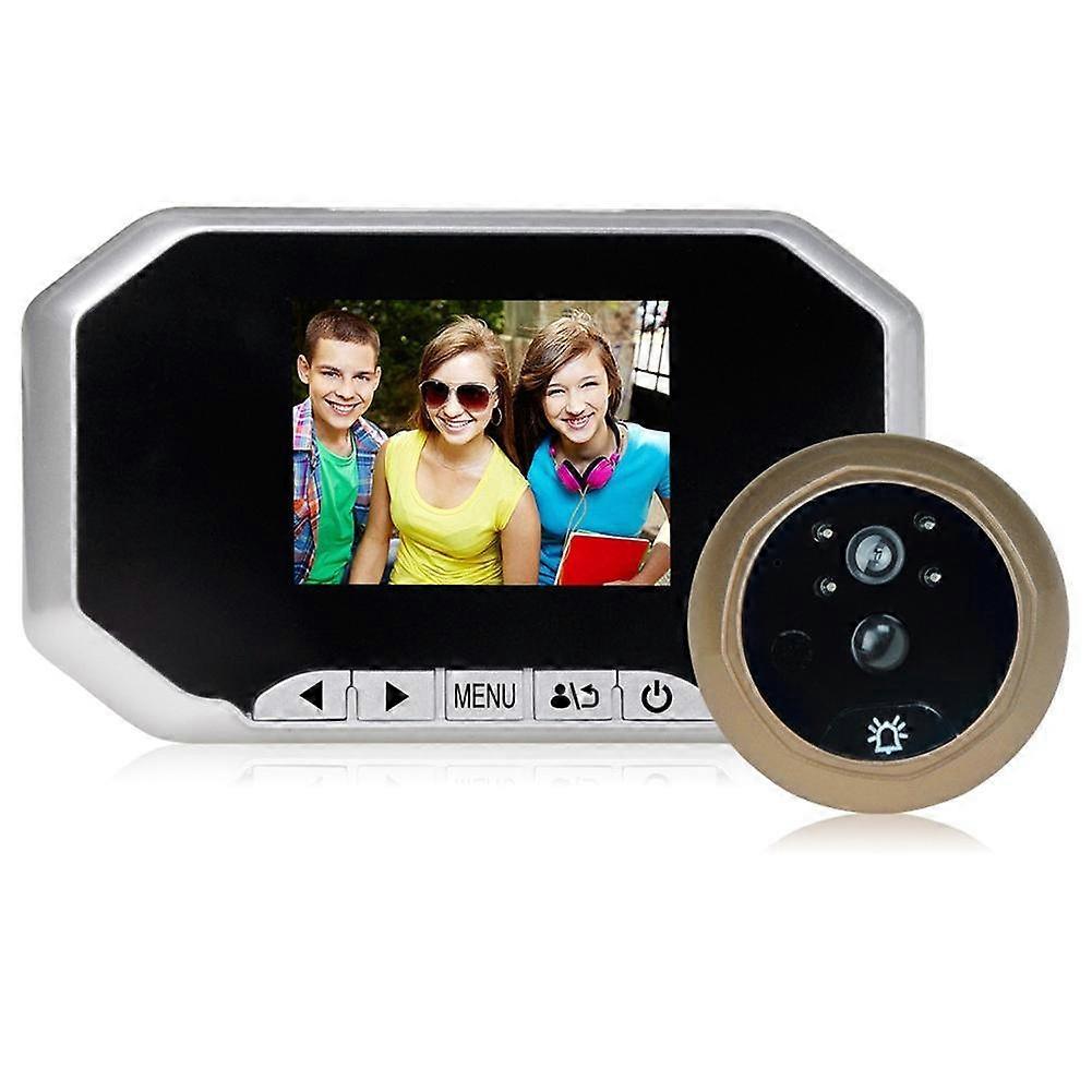 Digital Door Viewer with PIR Motion Sensor, 200W Camera, 3.5 Inch Screen, Silver Finish