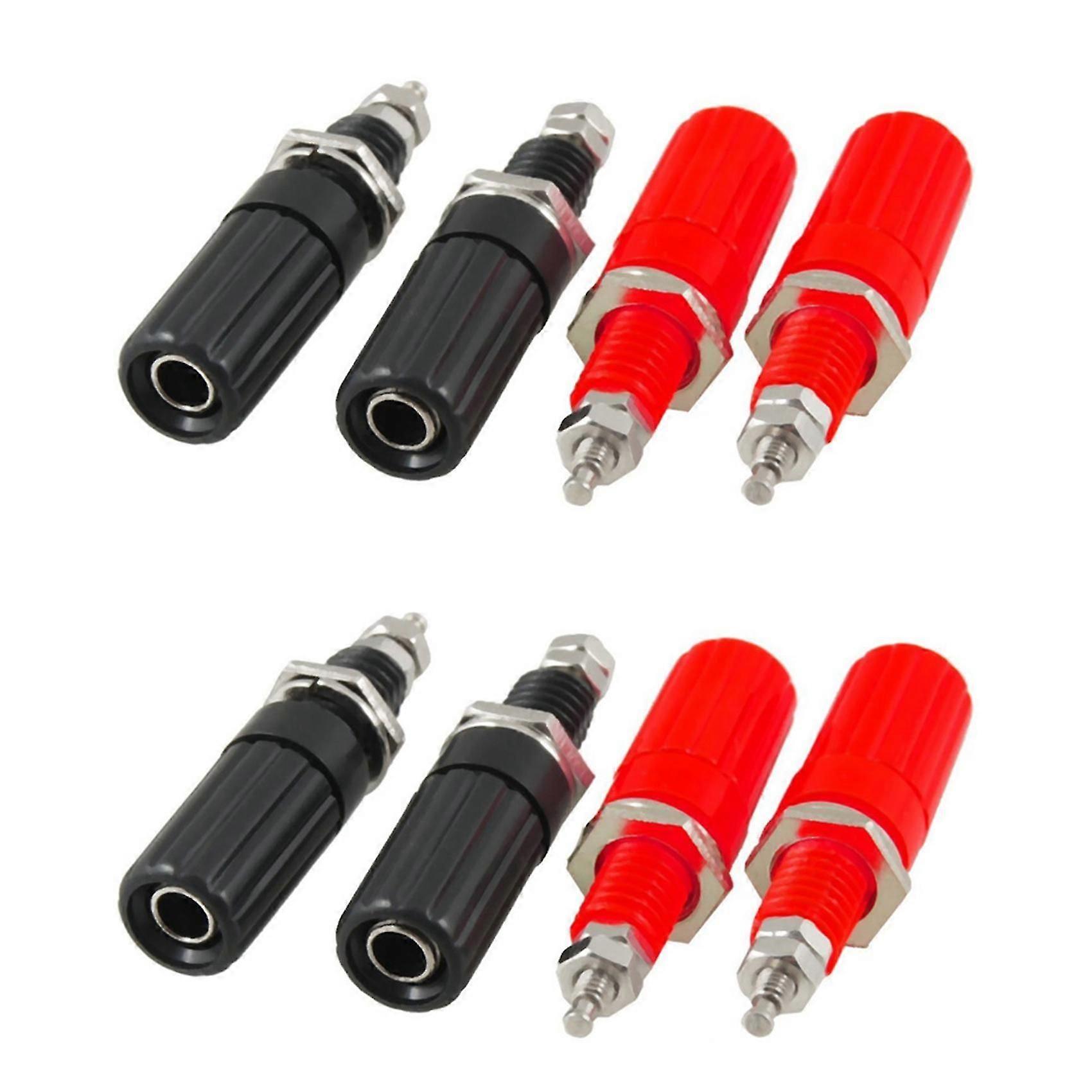 8 Pcs Metal Body 4mm Female Banana Socket 7mm Thread Binding Post Terminals
