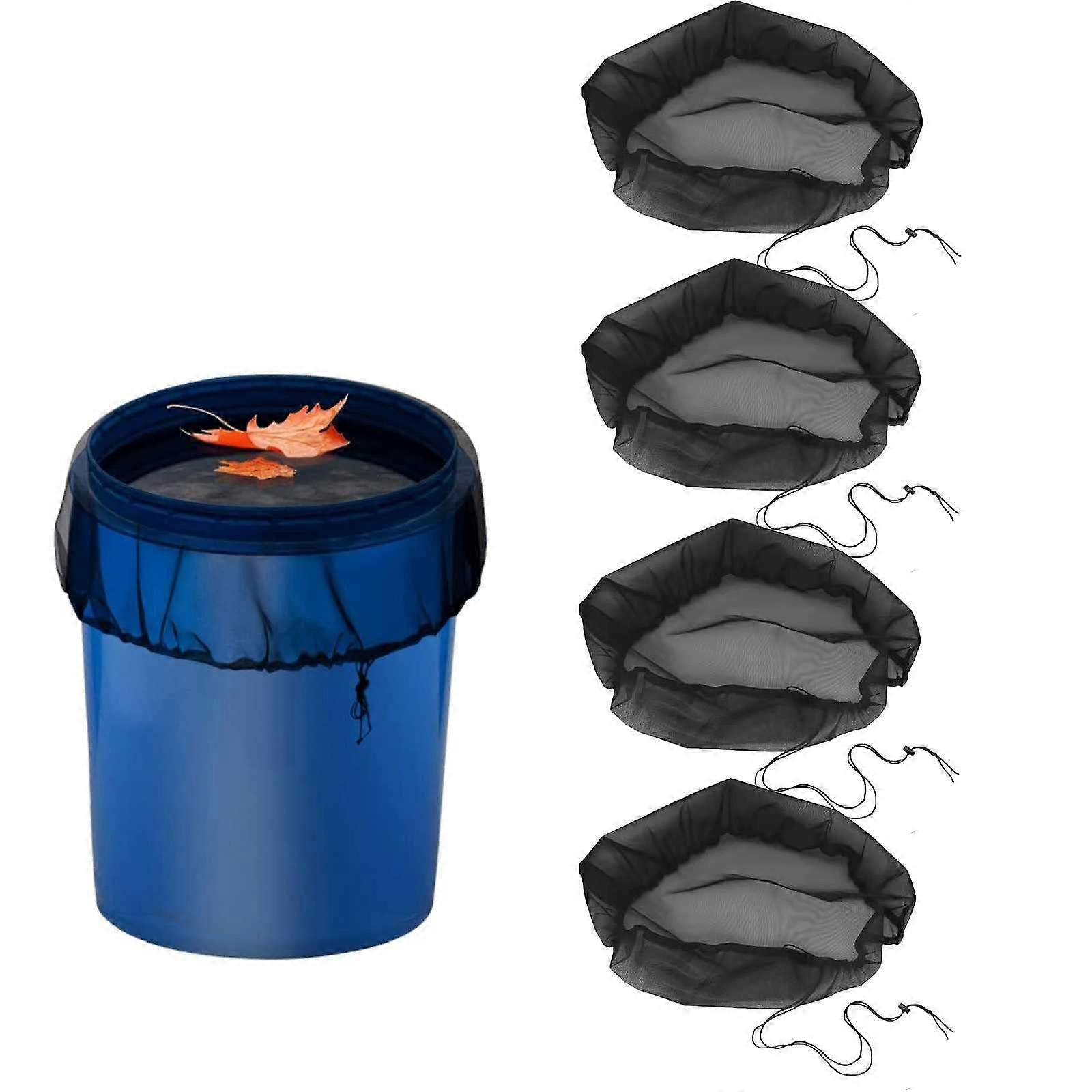 Rain Barrel Cover with Mesh Screen and Adjustable Drawstring, Keeps Debris Out for Water Collection