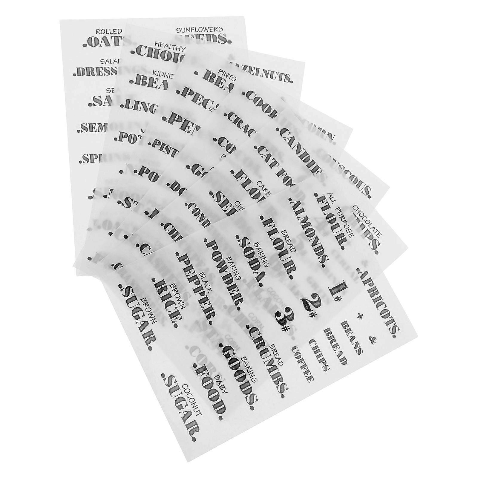 Jar Labels Transparent Waterproof Kitchen Stickers for Pantry 24 Sheets