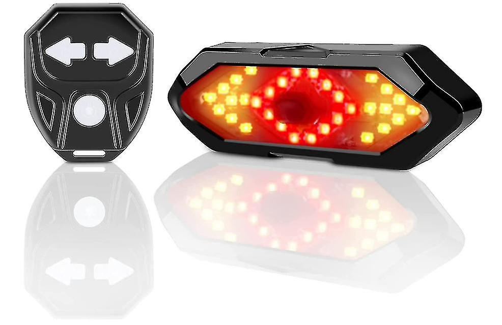 Bike Turn Signal And Rear Light With Sound Effect, Wireless Remote Control, 5 Different Lighting Modes, Usb Rechargeable, Easy To Install, Be Visible