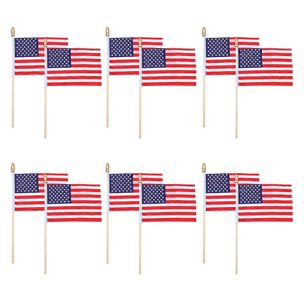 Handheld Small American Flags for Decoration 24Pcs Set