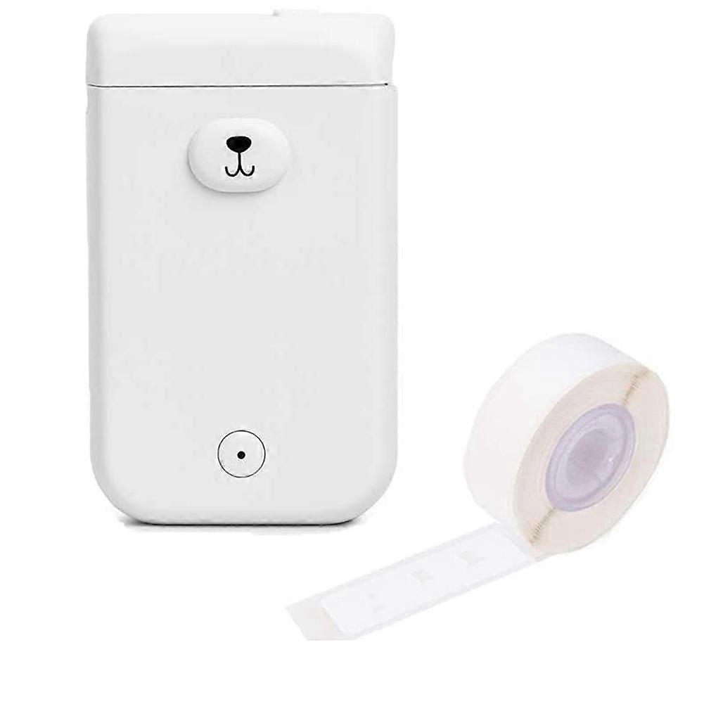 White Wireless Bluetooth Label Machine Upgrade Portable Mini Label Printer with for IOS and Android