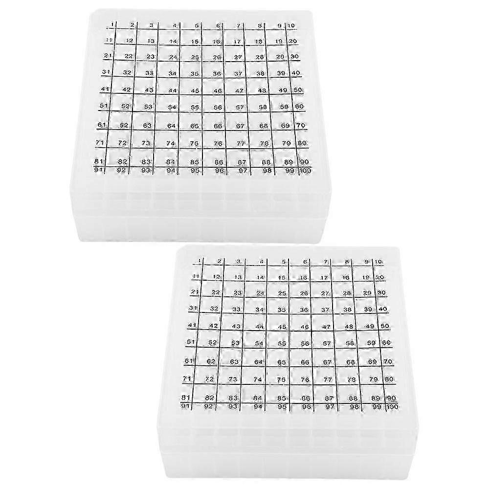 Lab Freezer Box with Lid compatible Sample Storage White Plastic 2Pcs Set