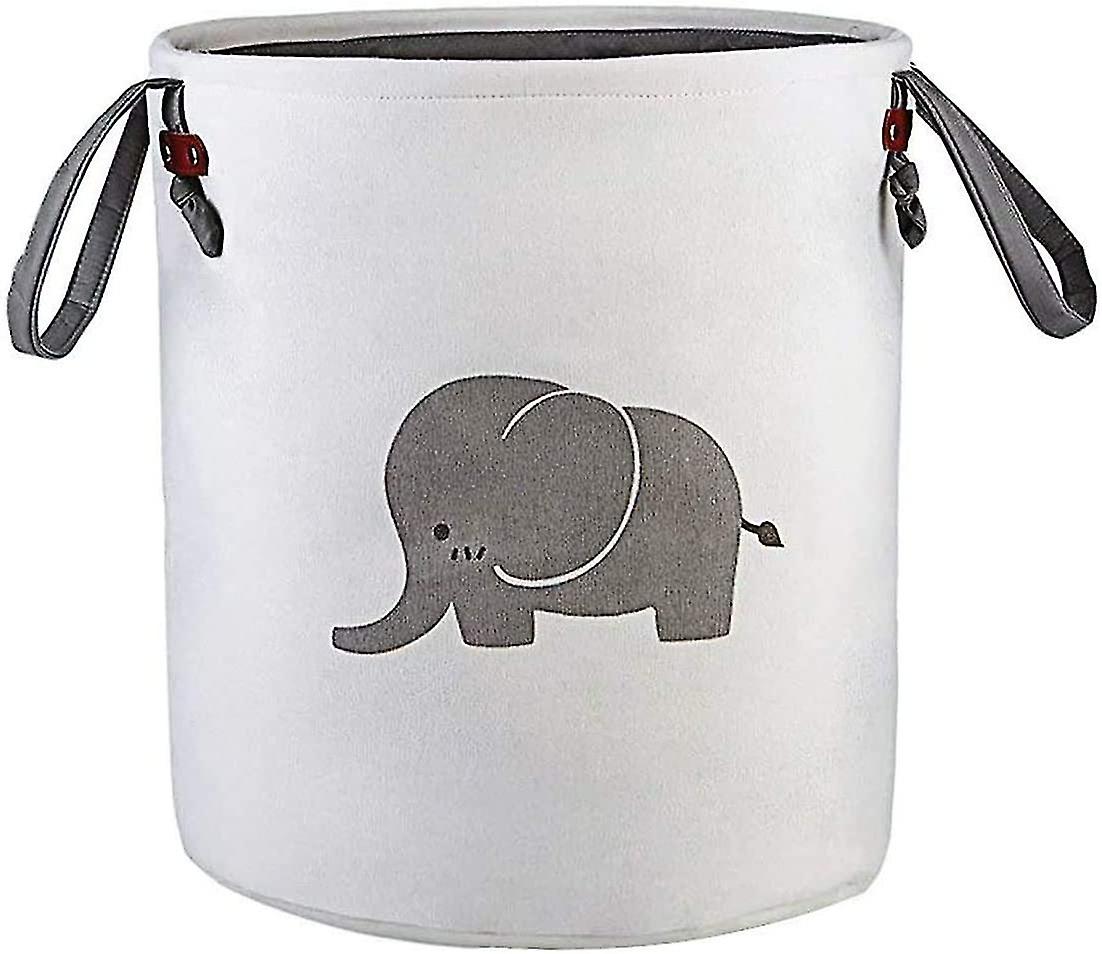 Storage Basket, Cotton Foldable Round Household Storage Bucket