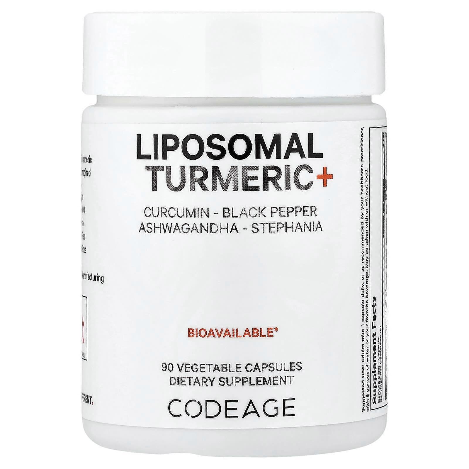 Codeage, Liposomal Turmeric+, 90 Vegetable Capsules