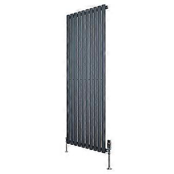 Oval Single Column Radiator 1600mm x 600mm & TRV Chrome Valves Modern Designer Single Panel Central