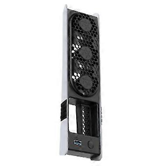 compatible with PS5 Slim/Pro Cooling Fan with LED Light Quiet and Efficient Cooling System Cooler 3 Fan Speeds USB 3.0 Port compatible with PS5