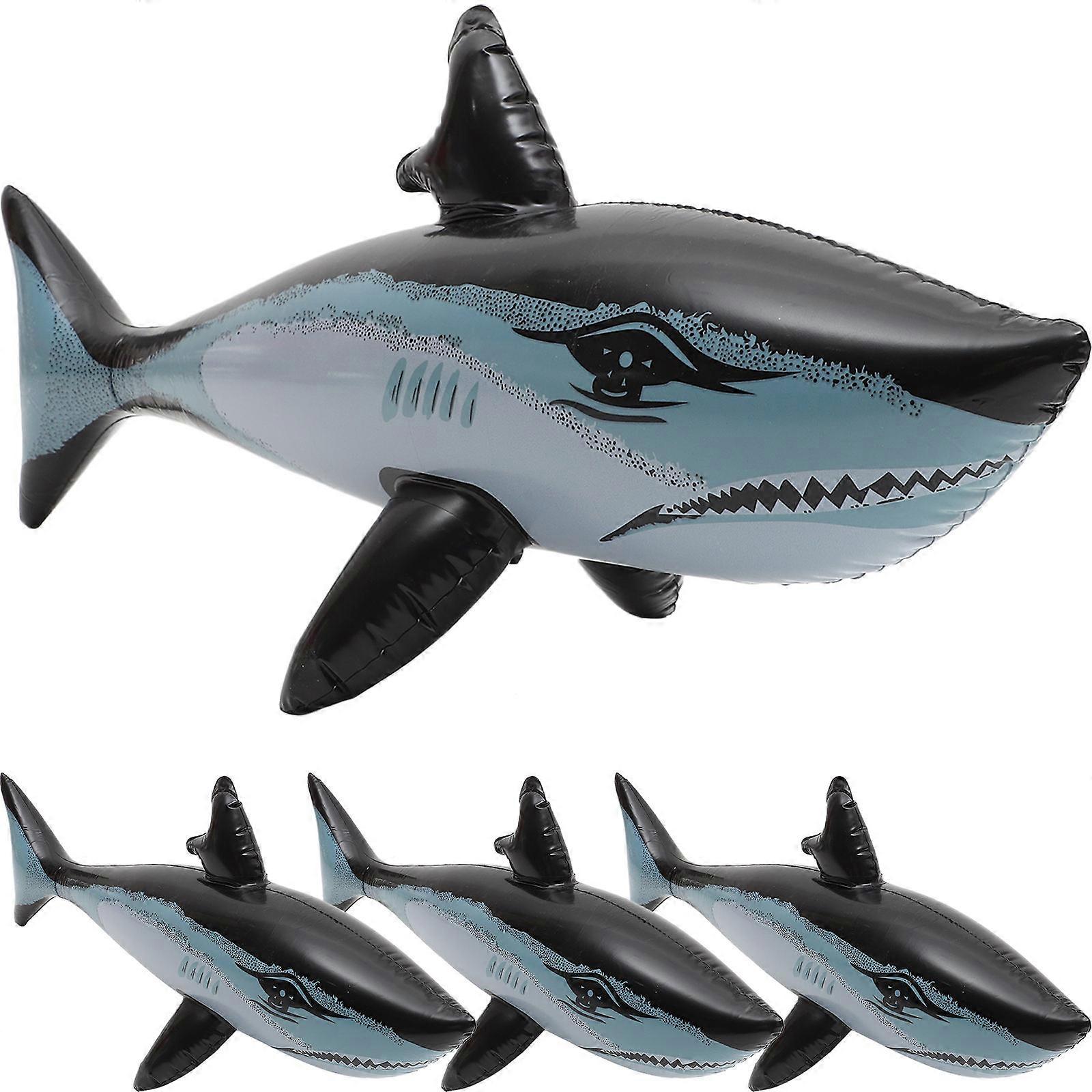Inflatable Shark Floating Shark Playthings for Pool Use 4Pcs Multi PVC