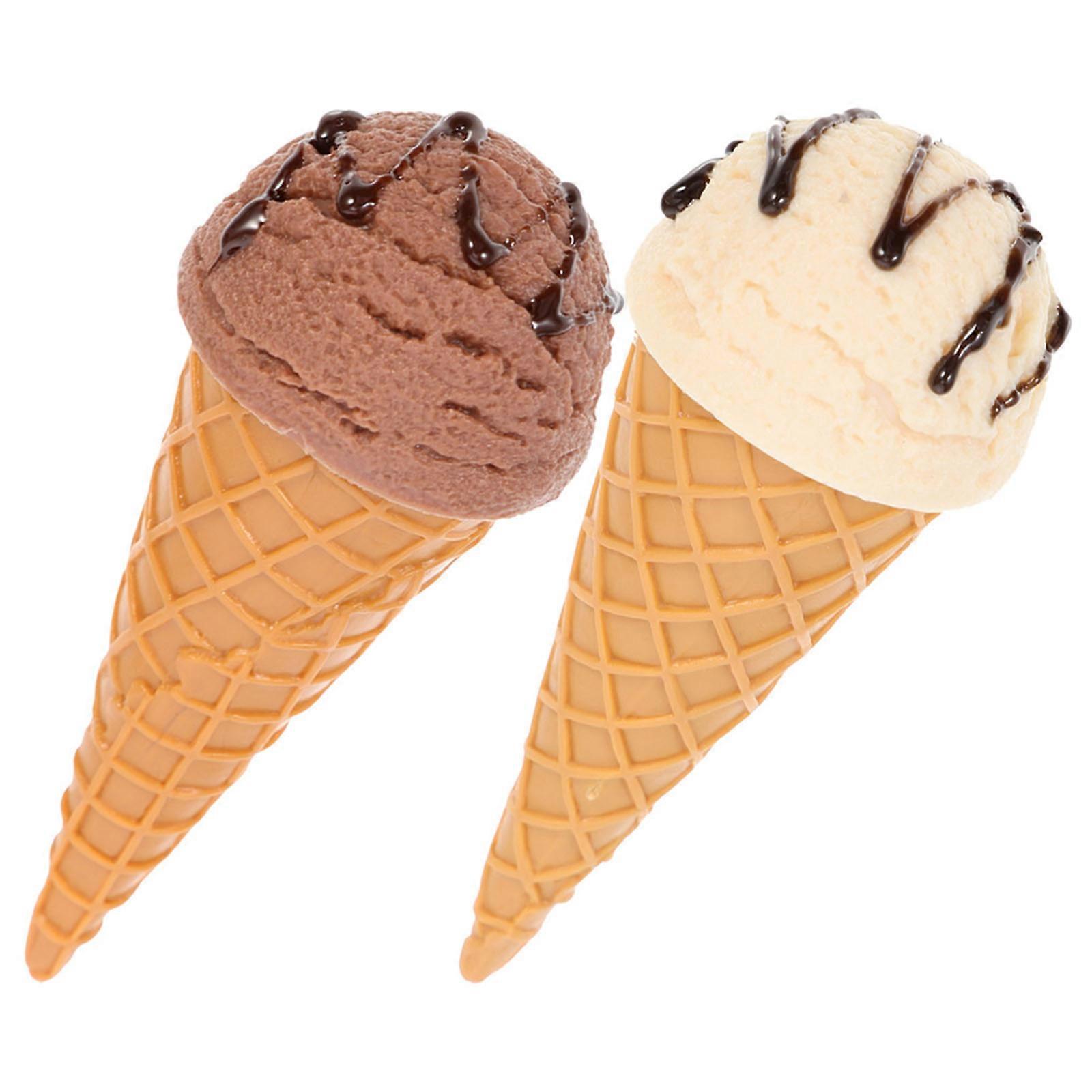 2pcs Eiscreme-Modell-Eistüten-Requisiten Simulation Eisdielen-Display-Requisite