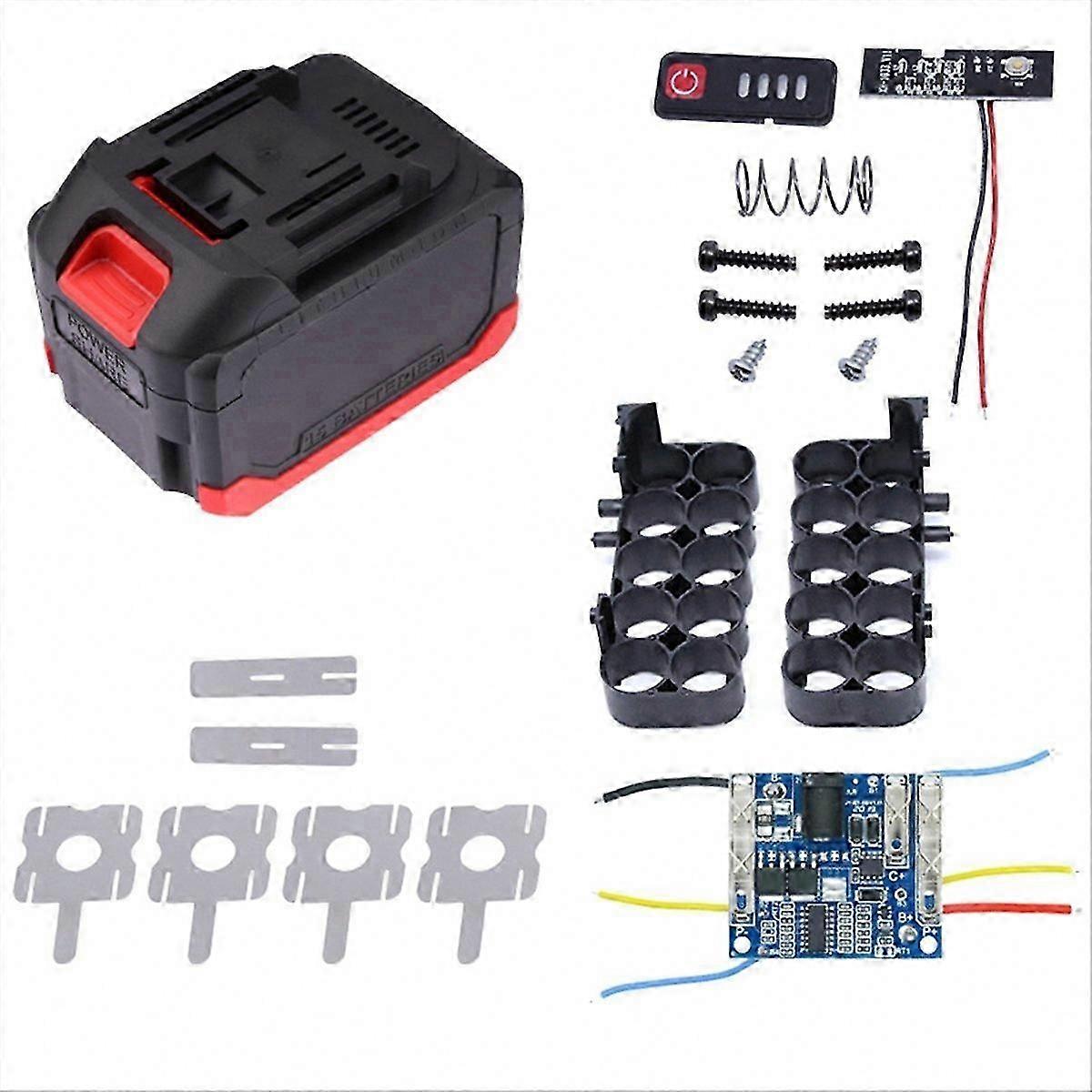 Storage Case for 21V Power Tool Batteries with PCB Charging Board and Replaceable Shell
