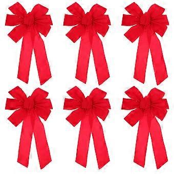 6pcs Weihnachten Flanell Bowknot Weihnachtsbaum Schmuck Bowknot Ornament