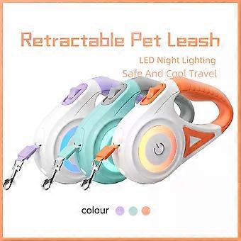LED Retractable Dog Leash (3M 5M) With LED Flashlight, Dog Lead With Light Searc