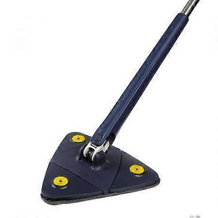 Versatile Blue Triangle Cleaning Mop - Dry & Wet Use, 360 Rotatable, High-Density Microfiber, Easy Wash & Replace