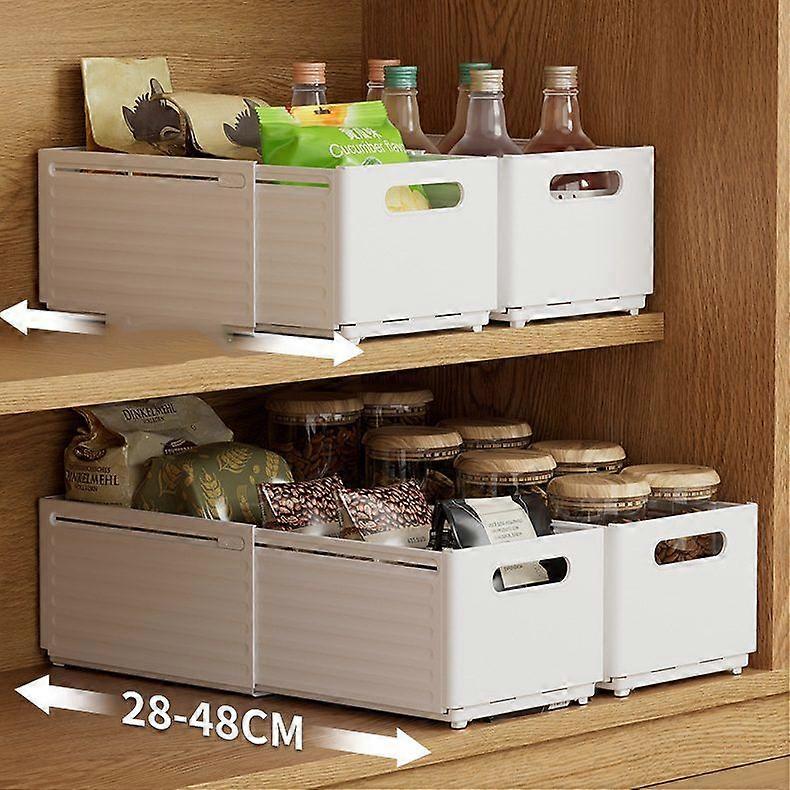 Versatile Kitchen Beverage Sundries Storage Box - Easy Assembly, Adjustable Length, Stackable Design for Organized Spaces