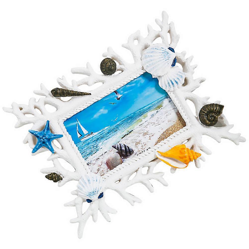 Coral Shell Photo Frame 6 polegadas resina Creative Picture Frame Wedding Photo Frame