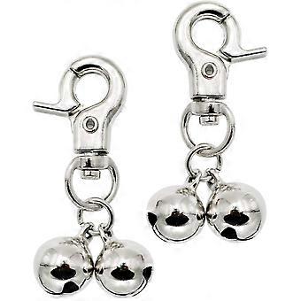 Stainless Steel Bells for Dog Collars, 2 Pack, Loud and Rustproof, Pet Location Tracker Charms with Heavy Duty Snap Clips, for Dogs and Cats Training