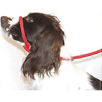 Figure 8 Anti Pull Lead / Halter / Head Collar (RED) - One Size Fits All - Super Soft Braided Nylon - Fitting Instructions Included- Comcompatible tab