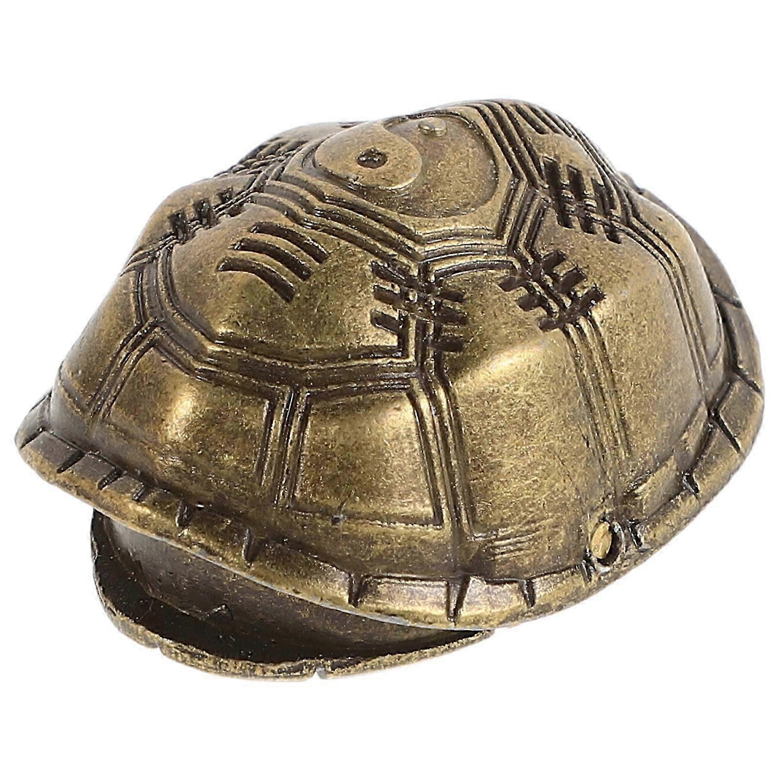 Gold Brass Turtle Shell Divination Pendant for Fortune Telling, Meditation, and Good Luck